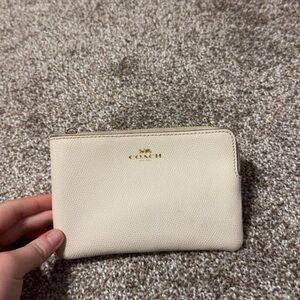 Coach Beige Leather Wristlet